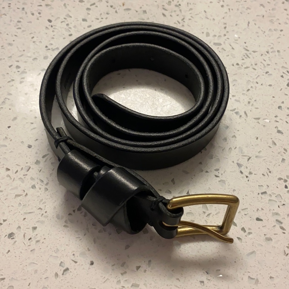 Madewell crisscross skinny black leather belt